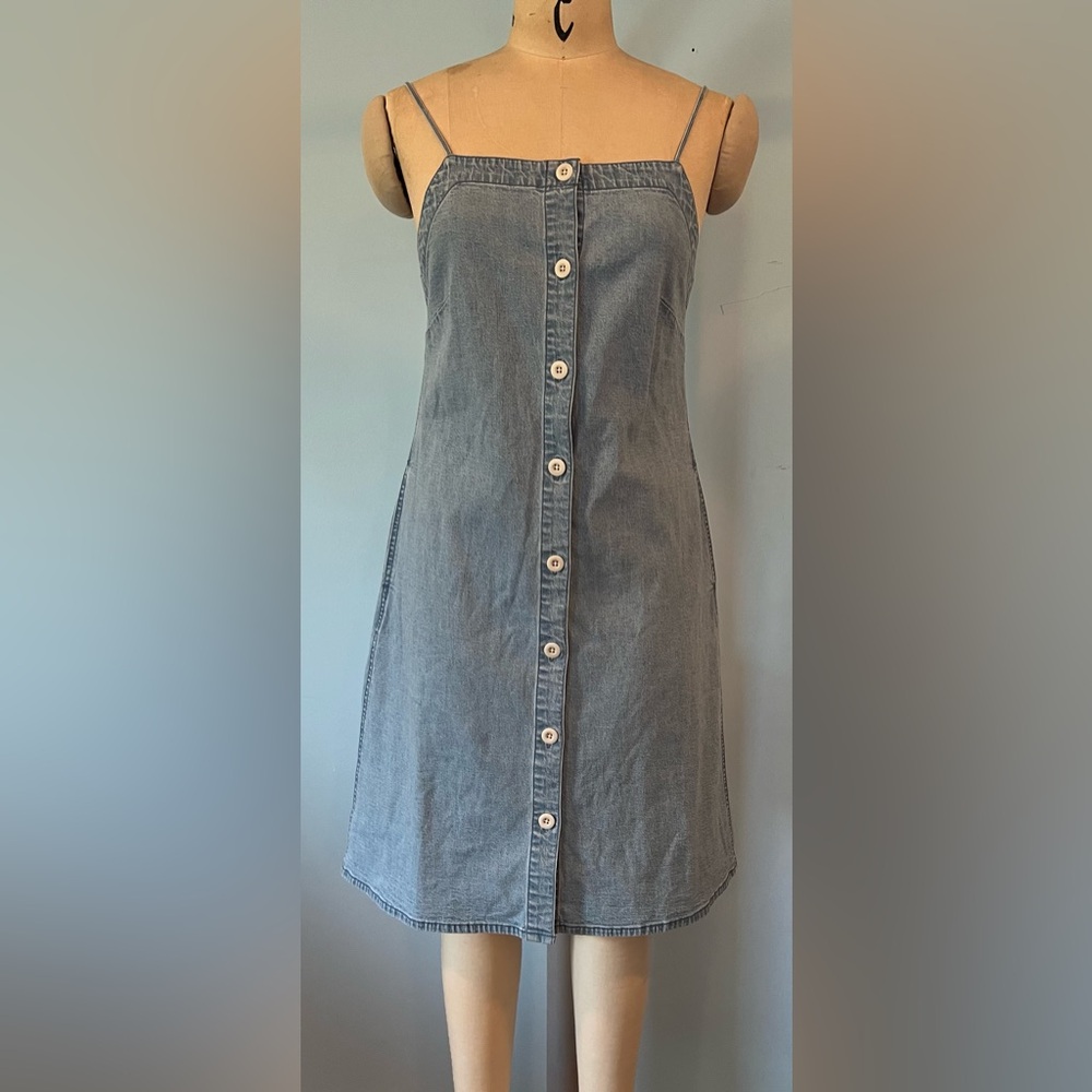 NWOT Madewell Denim Button Front Mini Dress - 6 - Blue